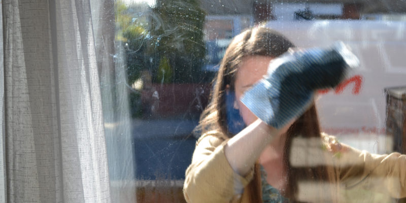 cleaning window