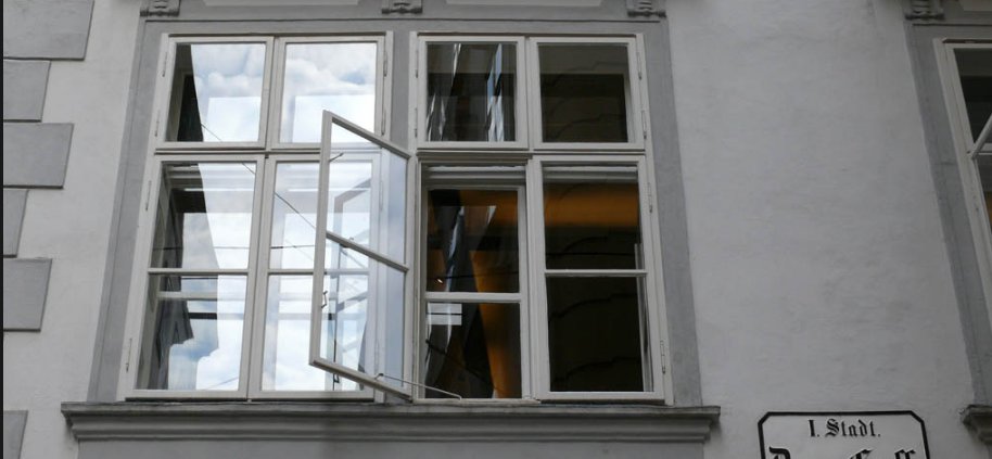 An open casement window