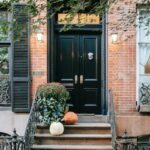 black door and window frame with with frames